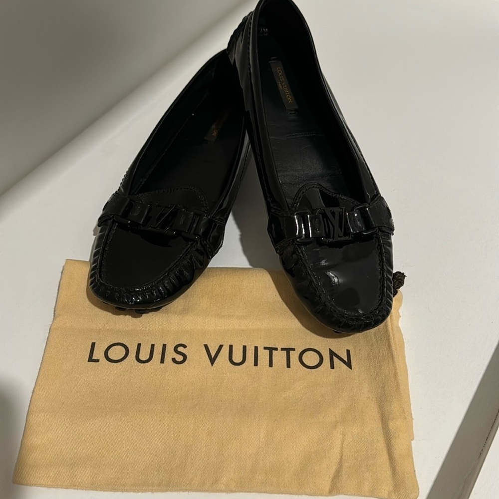 Louis Vuitton black Patent Leather Oxford Loafers Size 38-39 - Picture 2 of 10